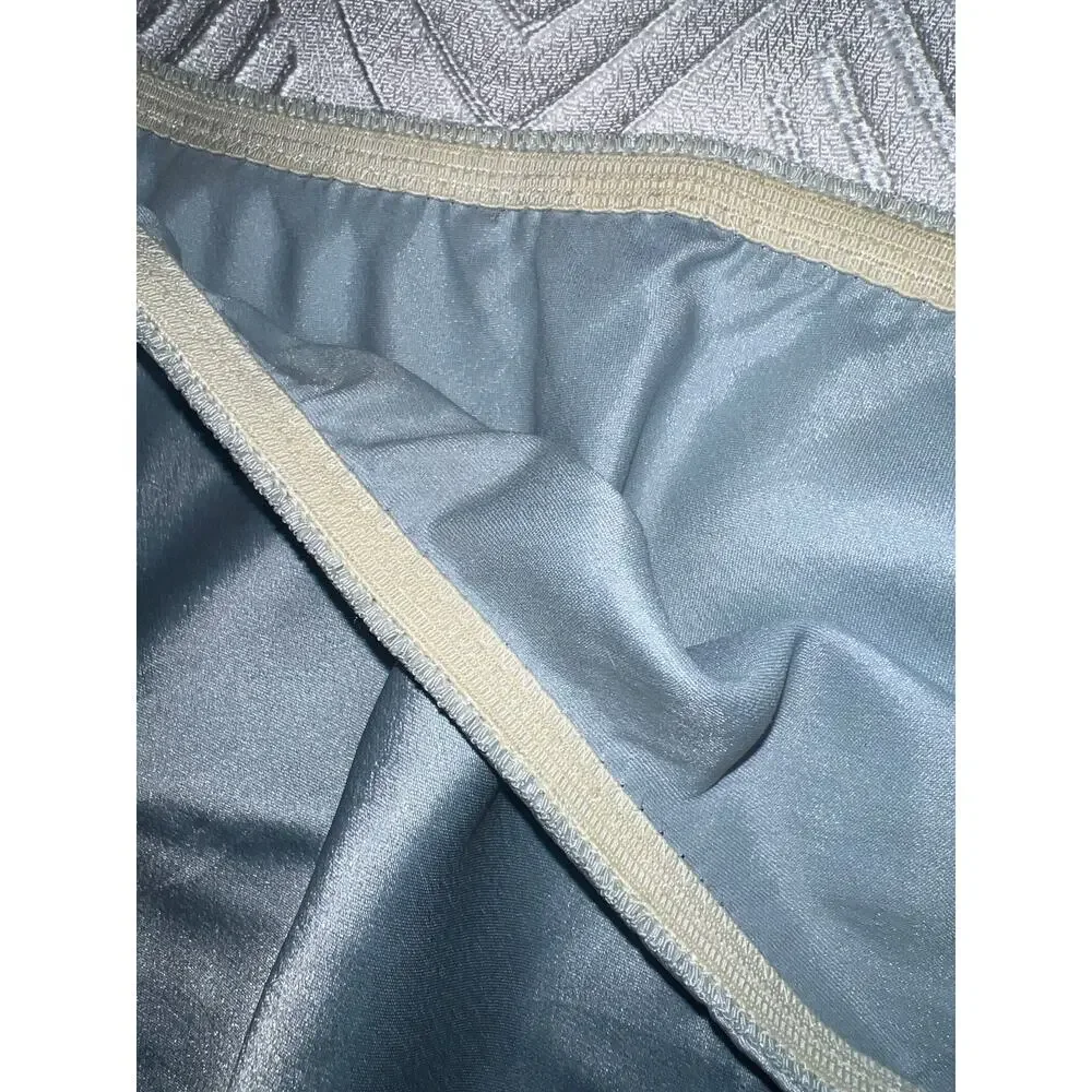 Vintage Christian Dior Slip Skirt Light Blue Lace Trim ILGWU USA Made M - Picture 11 of 15